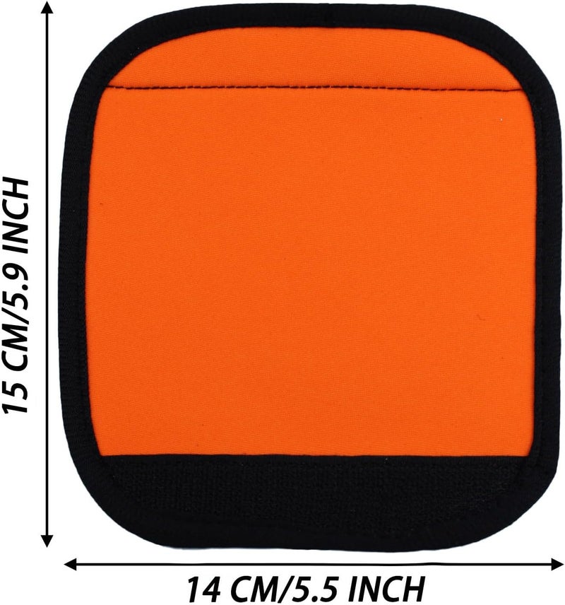 AUXBC Luggage Handle Wraps, Soft Travel Bag Handle Cover, Padded Handle Grip, Suitcase Tags Identifiers for Travel Accessories, Orange, 2pcs - Image 2